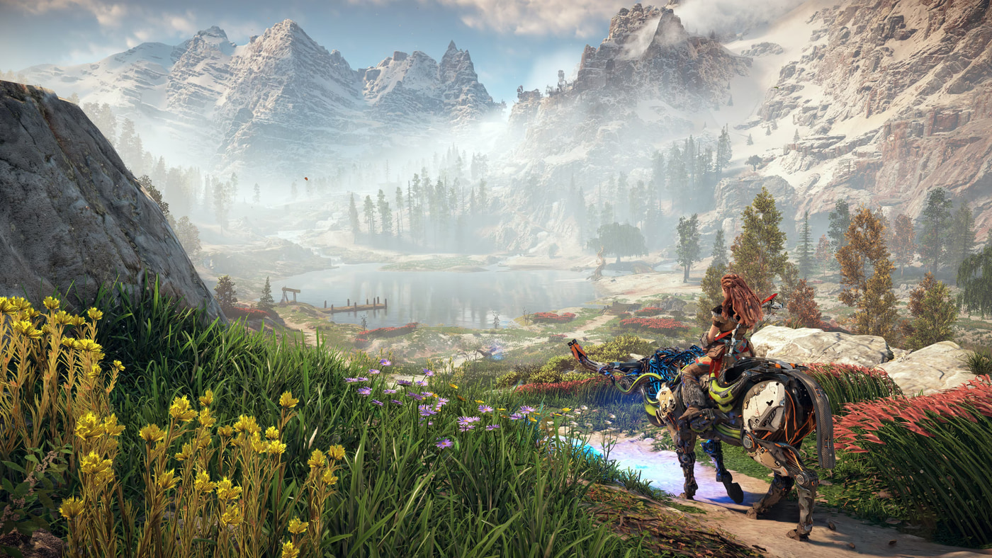 Horizon Zero Dawn, paysage urbain en jeu